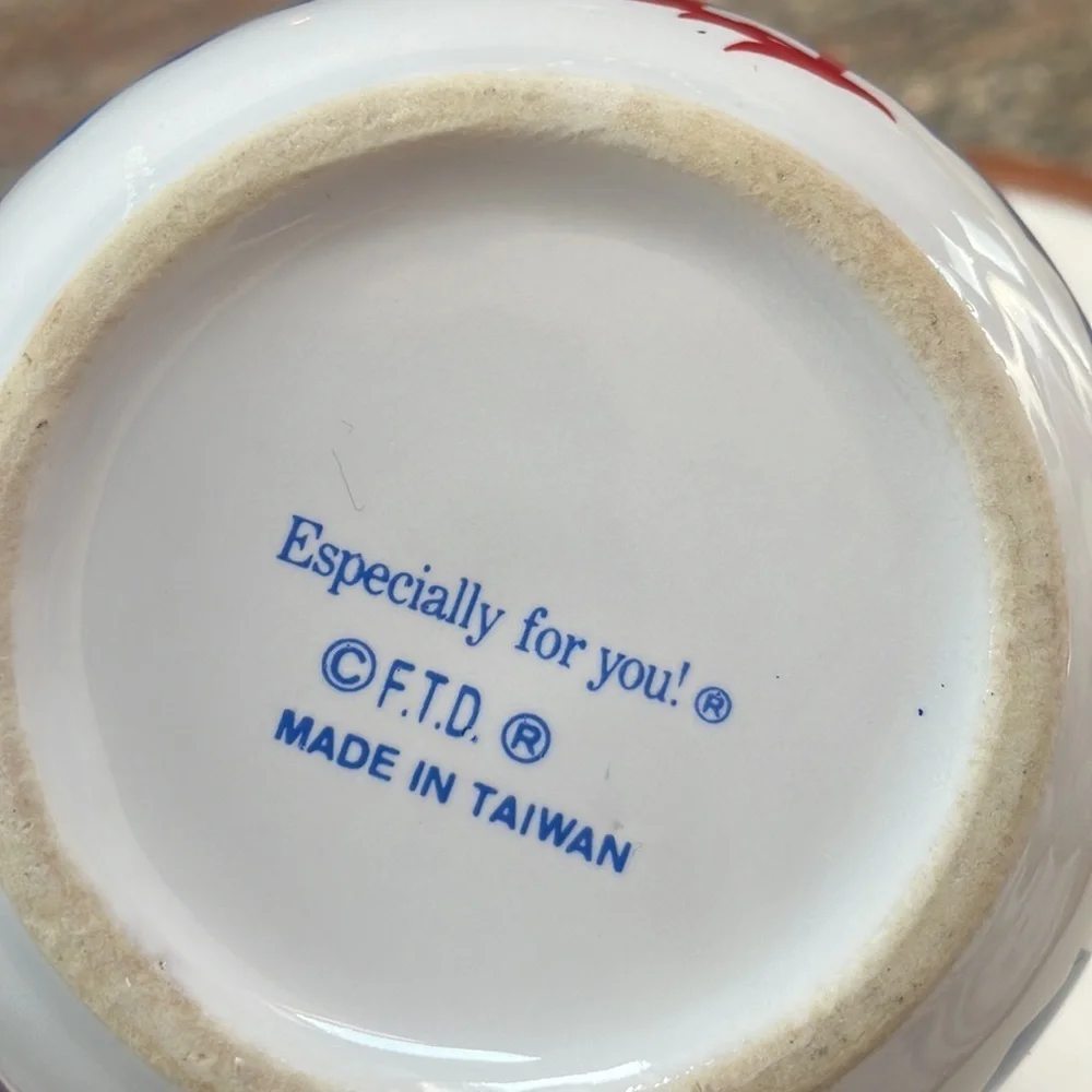 FTD vintage ROOSTER chicken soup mug / bowl ‘especially for you’ Jumbo cup 90s